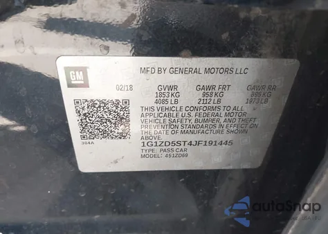 2018 Chevrolet Malibu Lt from USA, damaged, VIN 1G1ZD5ST4JF191445